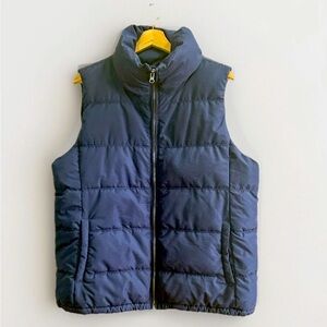 Old Navy Blue Puffer Vest Men’s Quilted Fleece Lined Outdoor Pockets Size XL